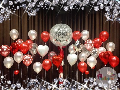 ลูกโป่งกลิสเตอร์เงิน 36 นิ้ว