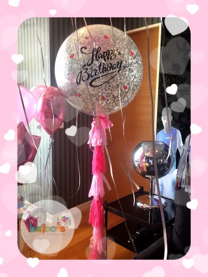 ลูกโป่งกลิสเตอร์เงิน 36 นิ้ว