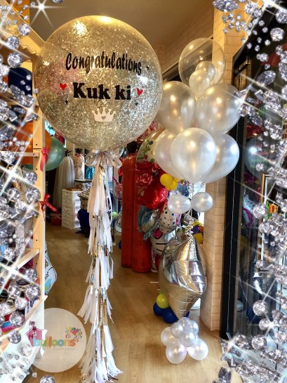 ลูกโป่งกลิสเตอร์เงิน 36 นิ้ว