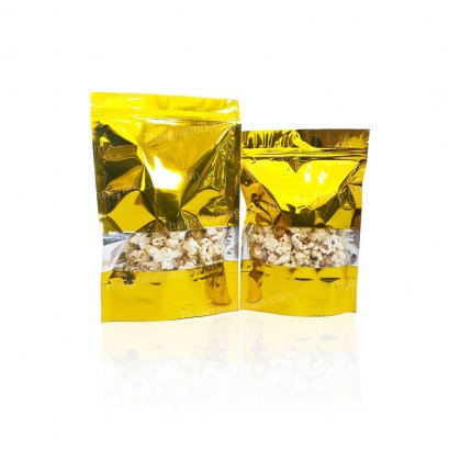 Gold Foil Window Stand-Up Pouch with Zip Lock