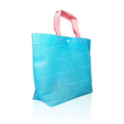 Fabric Bag with carrying handle + folded bottom + Closing Button