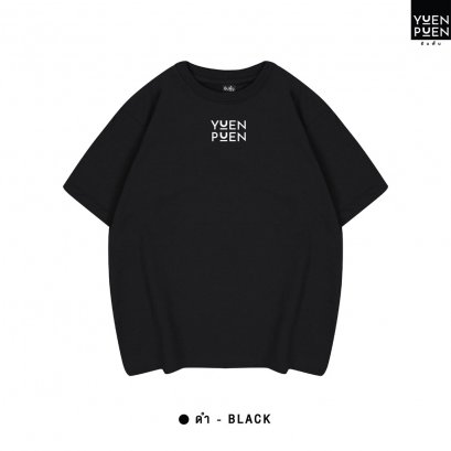 YuenPuen เสื้อยืด Oversize Cotton 100 สีดำ สกรีนลาย