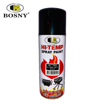 สีสเปรย์ทนความร้อน HI-Temp Spray Paint กันการกัดกร่อน และความร้อนสูง ถึง 1200F สีดำเงา / สีดำด้าน / สีเทาบรอนซ์ BOSNY