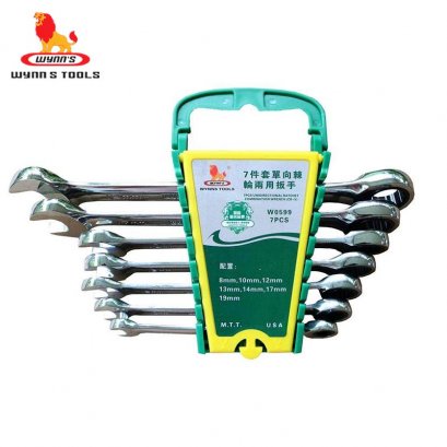 ชุดประแจแหวนฟรี-ปากตาย 7ตัว/ชุด เอน 15 ํ กันสนิม WYNN&#039;S - W0599