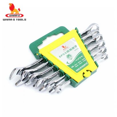 ชุดประแจปากตาย-แหวนข้าง 6ตัว/ชุด เอน 15 ํ กันสนิม WYNN&#039;S - W0602