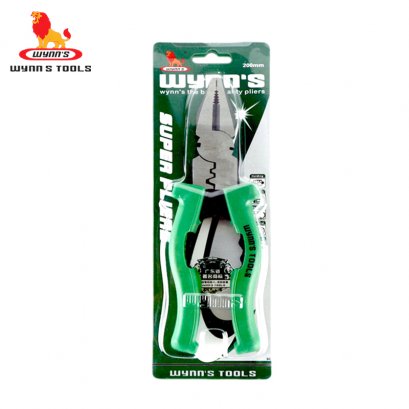 คีมปากจระเข้ จับ ตัด ปอกและย้ำสายไฟ 200mm / WYNN&#039;S - WB208