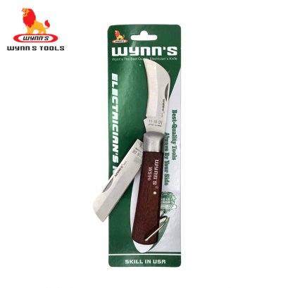 มีดพับไม้ 2 ใบมีด ขนาด 125mm. ด้ามจับไม้มะฮอกกานี / WYNN&#039;S - WS90