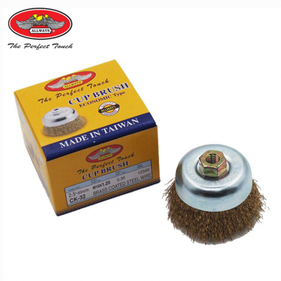 แปรงลวดถ้วย ขนาด M10 x 1.50 MM. สำหรับงาน ขัดเงา ปัดเงา ทำความสะอาด แปรงลวดถ้วยถักเปีย ขัดลอกสี ขัดสนิม CK-31 ALLWAYS