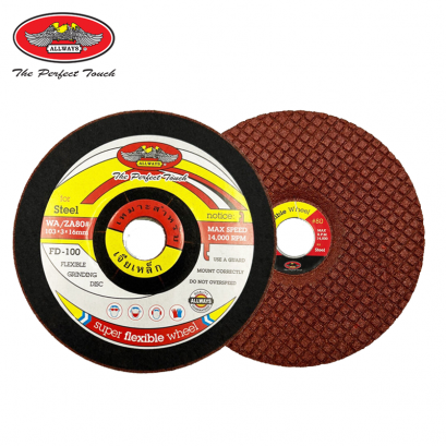 แผ่นขัดเหล็ก ชุด5แผ่น ยาว 4 นิ้ว ความหนา 2 มม. สีแดง แผ่นเจียรเหล็ก ความละเอียดเม็ดทราย : เบอร์ 80 รุ่น FD-100 ALLWAYS