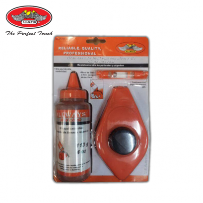 บักเต้าตีเส้น มาพร้อมฝุ่นสี สำหรับดีดตีเส้น แข็งแรง ทนทาน ใช้สำหรับตีแนวเส้นตรง ตีเส้นระดับ และแนวตามกำหนด SK-100 ALLWAYS