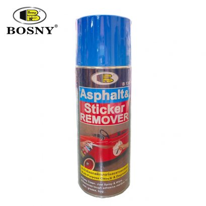สเปรย์ลอกสติ๊กเกอร์ ลอกรอยกาว และยางมะตอย Asphalt &amp; Sticker Remover ขนาด 435ml. B130 BOSNY