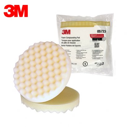 ฟองน้ำขัดสี สีขาว แผ่นขัดฟองน้ำ 3M #1 (05723)