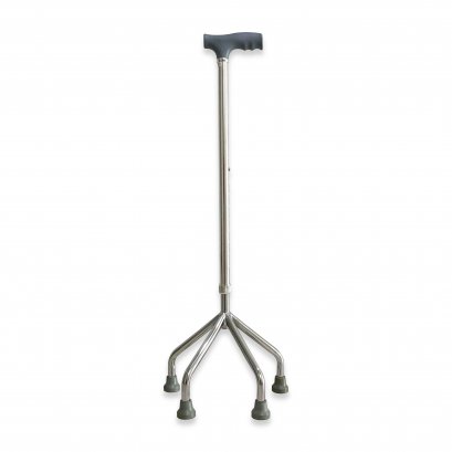 ไม้เท้าหัวค้อนอลูมิเนียม 4 ขา ฐานข้าง ปรับได้ 10 ระดับ ไม้เท้าผู้สูงอายุ