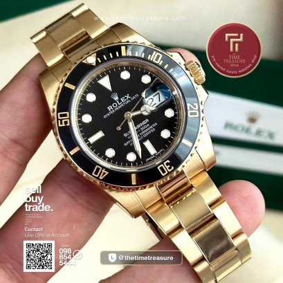 Rolex 116618ln Submariner Date Full Yellow Gold 18K Black Dial