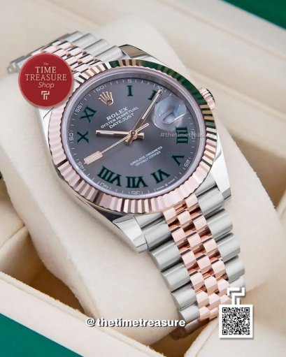 Rolex 126331 Datejust 41 Wimbledon Dial Two-Tone Everose Jubilee