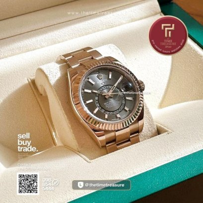 Rolex 326935 Sky-Dweller Oyster 18K Rose Gold Rhodium Dial