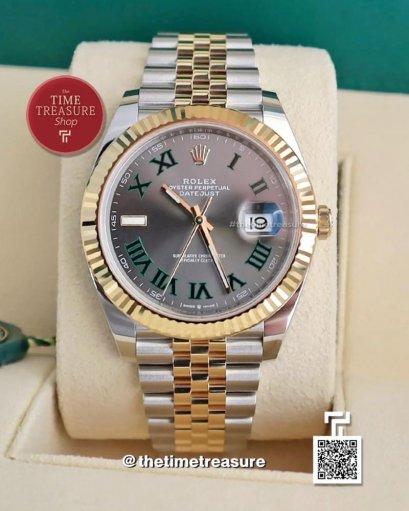 Rolex 126333 Datejust 41 Steel and Yellow Gold Slate Wimbledon Dial Jubilee 