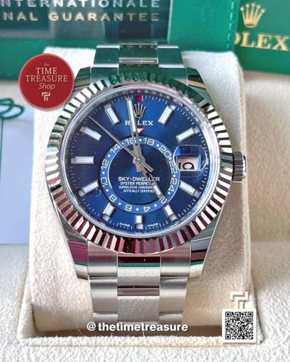 Rolex 326934 Sky-Dweller Blue Dial Oyster steel and White Gold 