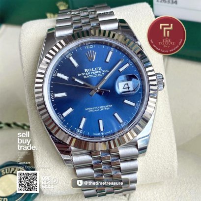  rolex datejust 126334 blue dial 41mm