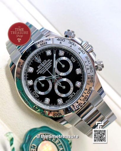 Rolex Daytona 116509 Full White Gold Black Diamond Dial 