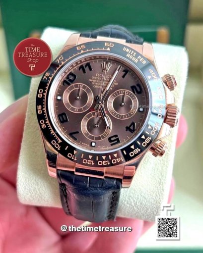Rolex Daytona 116515ln 18ct RoseGold Chocolate Arabic Dial 