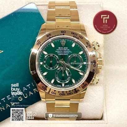 Rolex Daytona 116508 Full Yellow Gold Green Dial 40 mm.