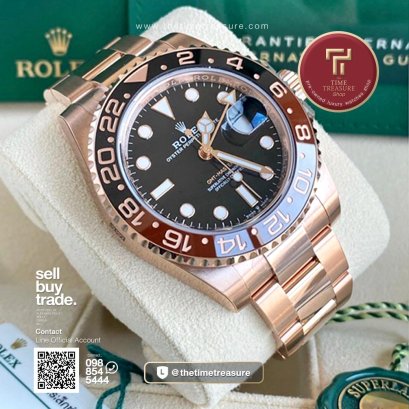 Rolex 126715chnr GMT Master II Rootbeer Full Rose Gold
