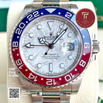 Rolex 126719BLRO GMT-Master II Pepsi Full White Gold Meteorite Dial 