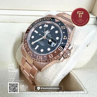 Rolex GMT Master II 126715CHNR Root beer Full Rose Gold 40mm. 