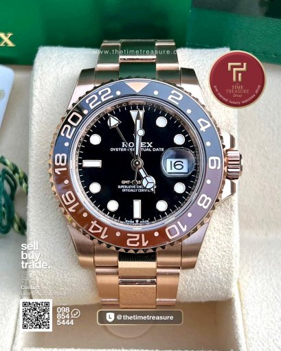 Rolex 126715CHNR GMT-Master II Rootbeer Full Rose Gold 40mm
