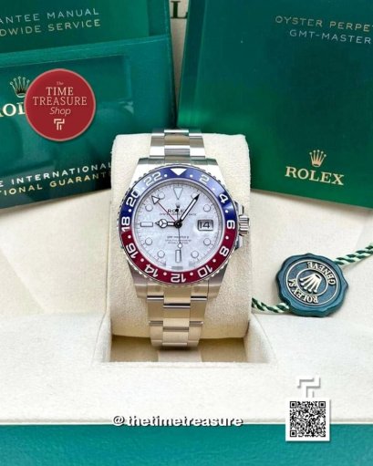 Rolex 126719BLRO GMT-Master II Pepsi Full White Gold Meteorite Dial