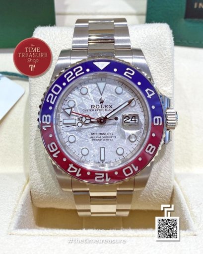 Rolex 126719BLRO GMT-Master II Pepsi Full White Gold Meteorite Dial 