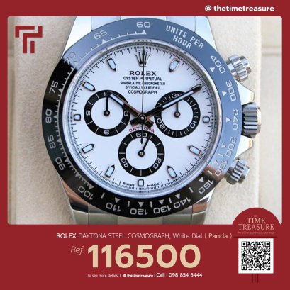 Rolex 116500 Daytona steel cosmograph white dial panda