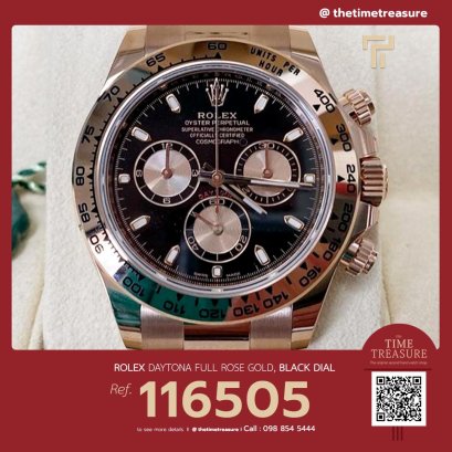 Rolex 116505 daytona full rose gold black dial