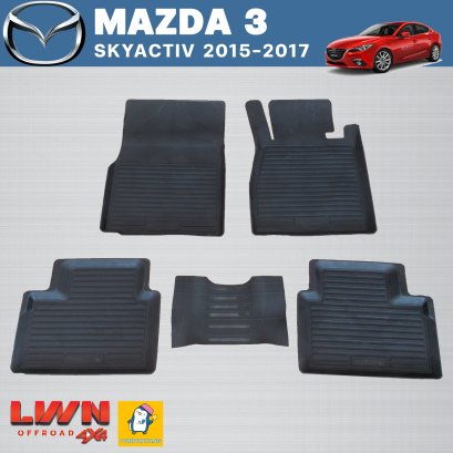 ผ้ายางปูพื้นรถเข้ารูปรุ่น MAZDA3 Skyactiv 2015-2017