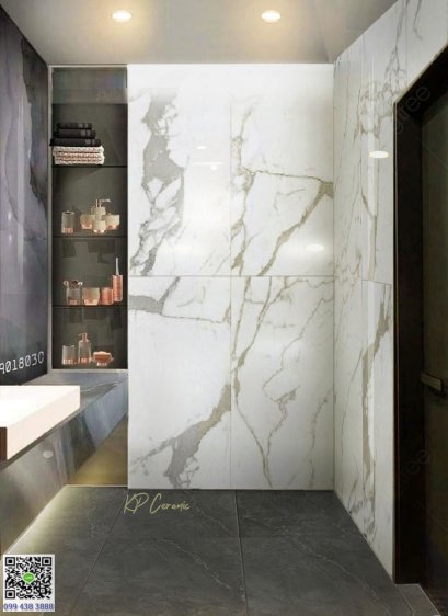 60x120cm. White Carrara Glossy