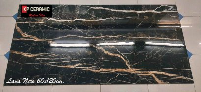 60x120cm.  Lava Nero high gloss