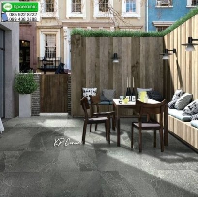 60x60cm. Rustic Stone Nero