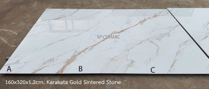 160x320x1.2cm. Karakata Gold Sintered Stone