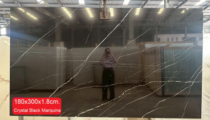 180x300x1.8cm. Crystal Black Marquina