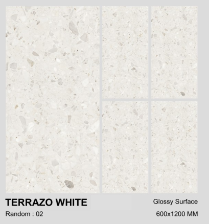 60x120cm. TERRAZO WHITE