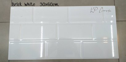 30x60cm. Brick White