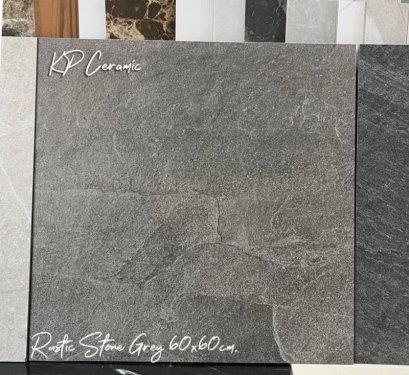60x60cm.  Rustic Stone Grey