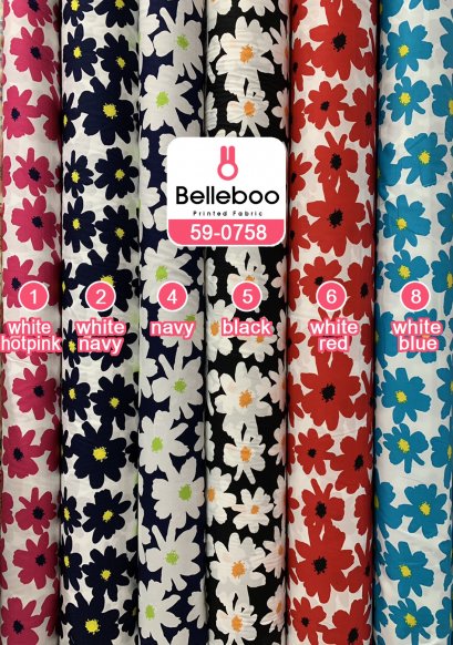 ผ้าคอตตอนพิมพ์ลายดอกไม้