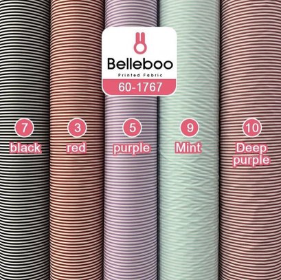 ผ้าคอตตอนพิมพ์ลายริ้วจิ๋ว