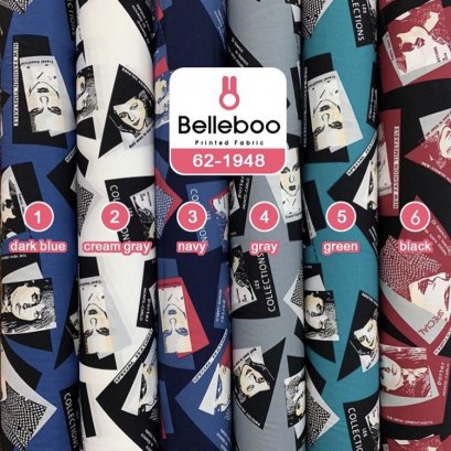 ผ้าคอตตอนพิมพ์ลายวินเทจ