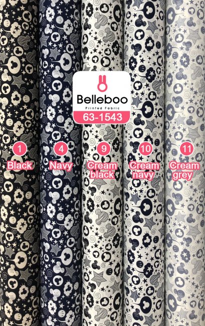 ผ้าคอตตอนพิมพ์ลายมิกกี้