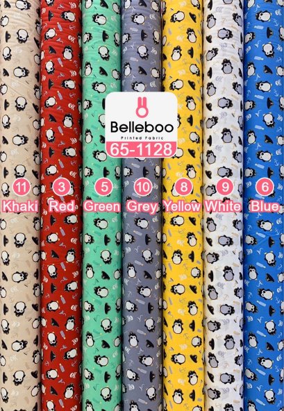 ผ้าคอตตอนพิมพ์ลายน้องแพนกวิน