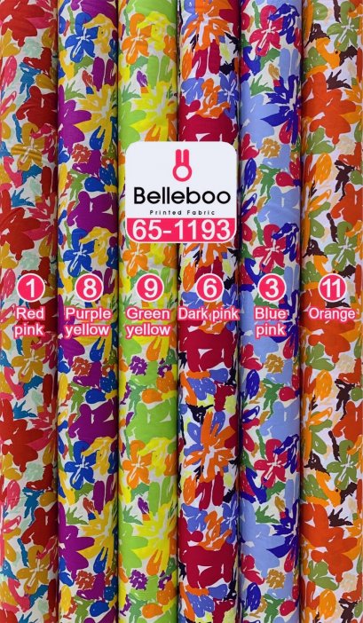 ผ้าคอตตอนพิมพ์ลายดอกไม้