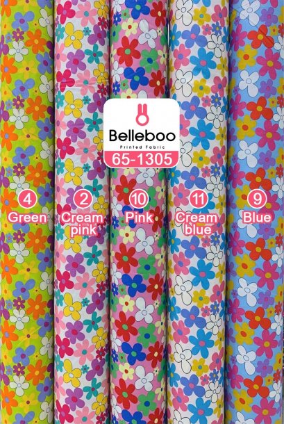 ผ้าคอตตอนพิมพ์ลายดอกไม้